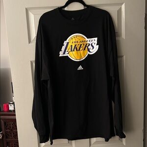 Adidas Black Los Angeles Lakers Long Sleeve Tee